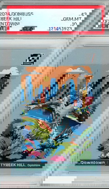 2024 PANINI DONRUSS DOWNTOWN! TYREEK HILL #3 MIAMI DOLPHINS PSA 10 GEM MT