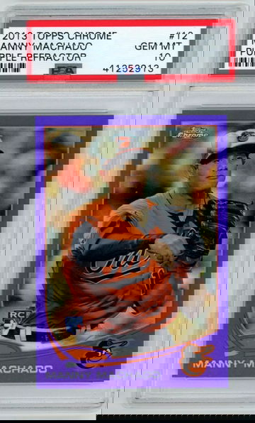 2013 Topps Chrome Purple Refractor #12 Manny Machado Rookie PSA 10 Gem Mint