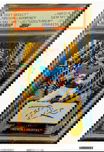 2021 Select Trevor Lawrence Rookie Signature Die-Cut GOLD /10 PSA 10 Gem Mint POP 2