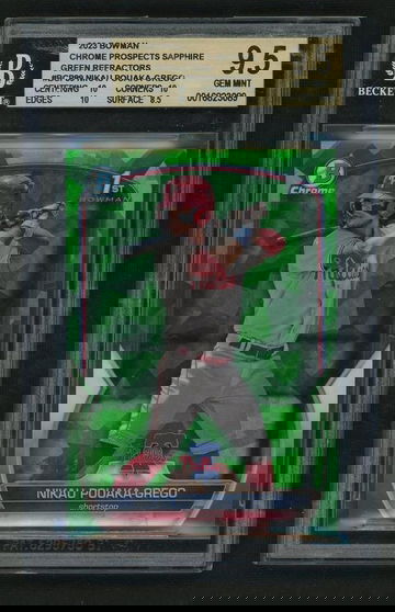 2023 Bowman Chrome Sapphire Green Refractor Nikau Pouaka-Grego #BCP-89 BGS 9.5
