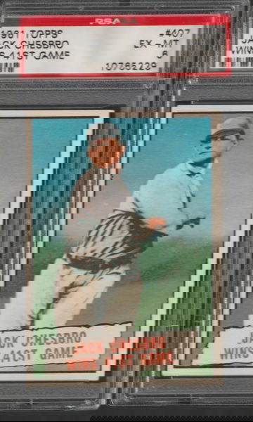 1961 Topps Jack Chesbro Wins 41st Game PSA 6