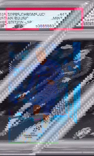 Christian Pulisic 2019 Topps Chrome UCL Sapphire Variation SP #47 PSA 9