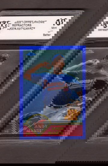 2003 Topps Chrome Refractor /699 #208 Andy Marte BCCG 10 RC Rookie Braves