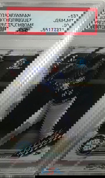 2019 1st BOWMAN CHROME #33 JULIO RODRIGUEZ RC PROSPECT PSA 10 GEM MINT! 🔥🔥