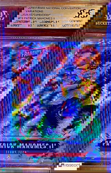 /5 POP 1 Quad BGS 9.5 Patrick Mahomes 2018 National VIP Variation Galactic Holo