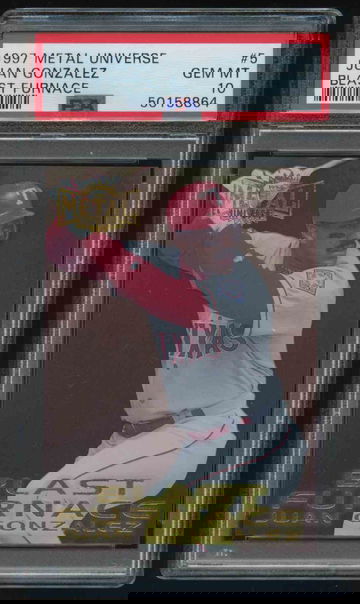 1997 Metal Universe Blast Furnace #5 Juan Gonzalez PSA 10 Gem Mint 