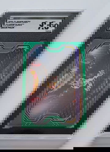 2020-21 PANINI PRIZM #1 LEBRON JAMES GREEN PARALLEL KOBE TRIBUTE LAKERS SGC 9.5