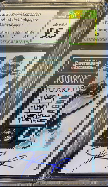 2020 Panini Contenders Rookie Ticket Auto Jalen Reagor CSG 9.5 GEM MINT Eagles Rookie