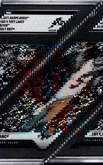 2021 Panini Mosaic #303-V Trey Lance Variation No Huddle Prizm SGC 9!