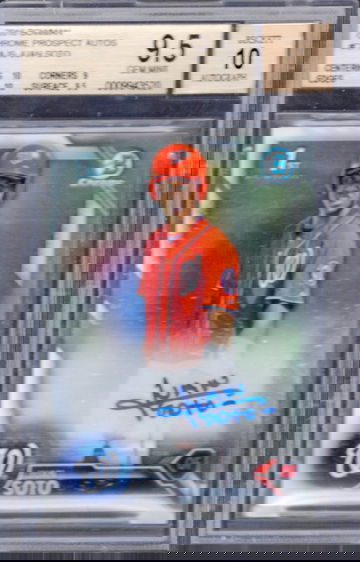 2016 BOWMAN CHROME JUAN SOTO AUTO 9.5 10 AUTO 2 10 SUBS