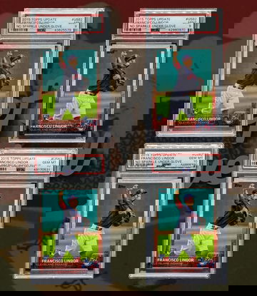 2015 Topps #US82 Francisco Lindor PSA 10 and PSA 9 (2X of each)