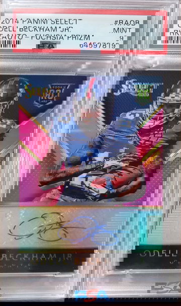 2014 Panini Select Odell Beckham Jr Rookie Auto Fuchsia #1/75 PSA 9