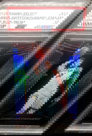 Giannis Antetokounmpo 2018-19 Panini Select Light Blue Prizm Graded PSA Gem Mint 10 35/299