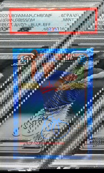 2020 Bowman Chrome PROSPECT BLUE REFRACTOR AUTO RC Vaughn Grissom /150 PSA 9!