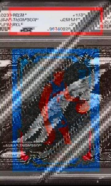 2023 PANINI PRIZM AUSAR THOMPSON #178 ROOKIE BLUE SPARKLE SSP /144 PSA 10 GEM MINT