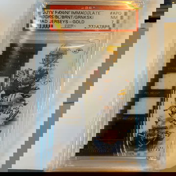 Aaron Rodgers Leveon bell Antonio Bryant Rob Gronkowski 2015 Immaculate Quad Jersey Gold /25 PSA 7