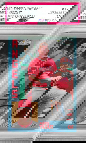 2019 Topps Chrome Mike Trout 1984 Topps Baseball PSA 10