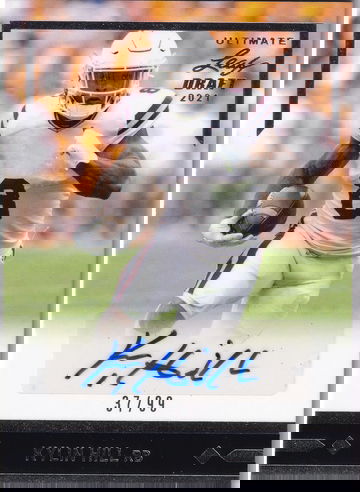 2021 Leaf Ultimate Draft Kylin Hill #GLR-KH1 1991 Leaf Autographs Silver 37/99