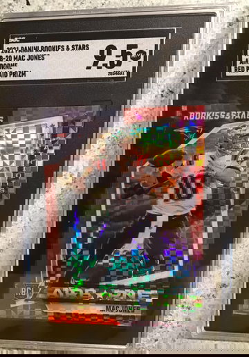 2021 Panini Rookies & Stars AB-20 Mac Jones Airborne Red Plaid Prizm SGC 9.5  MINT