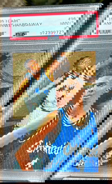 1995 1996 Fleer Flair Orlando Magic Basketball Card #96 Anfernee Hardaway PSA 9