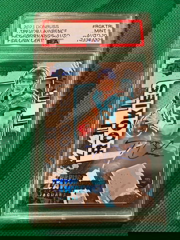 2021 donruss Trevor Lawrence gridiron kings auto 8/49 psa 9 10 auto