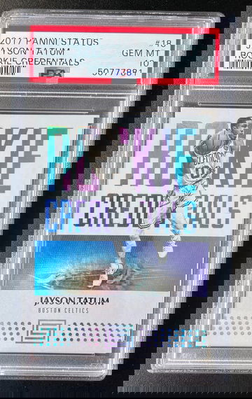 2017 Status Jayson Tatum Rookie Credentials PSA 10