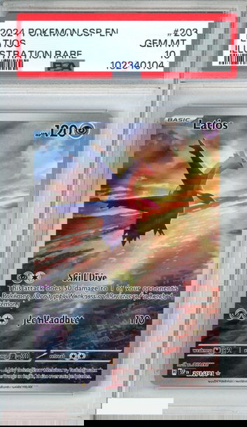 2024 POKEMON SSP EN SURGING SPARKS LATIOS #203 ILLUSTRATION RARE PSA 10 GEM MT