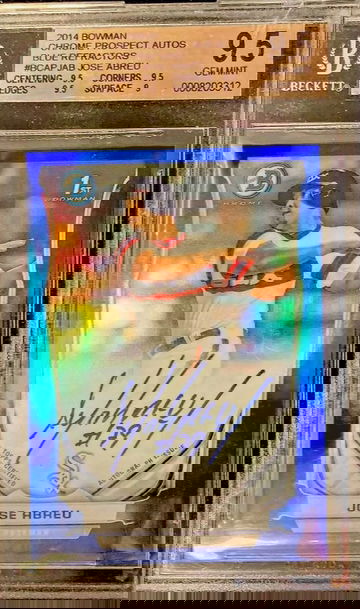 2014 1st Bowman Chrome Jose Abreu Blue Refractor Auto BGS 9.5 / 10