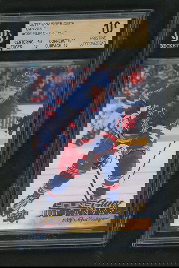 2017 Upper Deck Upper Deck Canvas C95 Filip Chytil Young Guns Rookie Beckett 10 Pristine New York Rangers