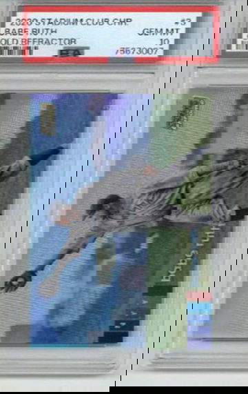 2020 TOPPS STADIUM CLUB CHROME GOLD REFRACTOR BABE RUTH YANKEES /50 PSA 10