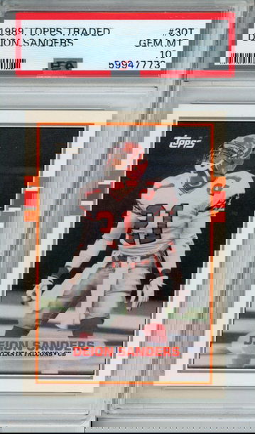 DEION SANDERS 1989 Topps Traded #30T ROOKIE PSA 10 GEM Mint Falcons Cowboys 49ers