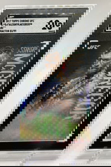 2017 Topps Chrome Fire Refractors UF-CM Conor McGregor serial # 63/99 graded SGC 10