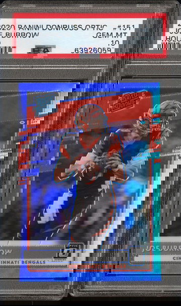 2020 Panini Donruss Optic Joe Burrow Holo PSA 10 Gem Mint #151