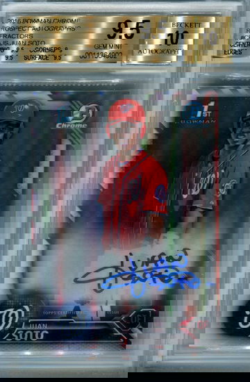 2016 Bowman Chrome refractor Juan Soto /499 BGS 9.5 auto 10