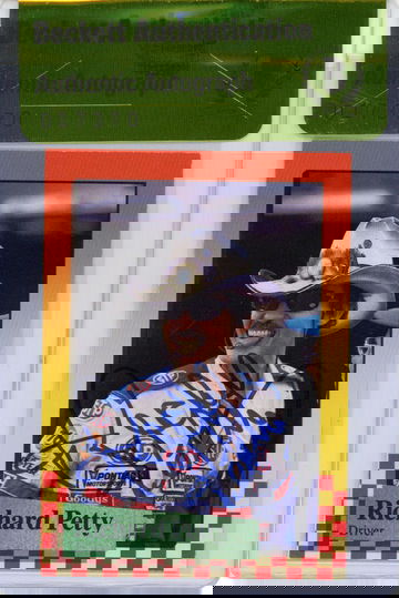 RICHARD PETTY SIGNED AUTOGRAPHED 1989 MAXX TRADING CARD ENCAPSULATED BECKETT BAS