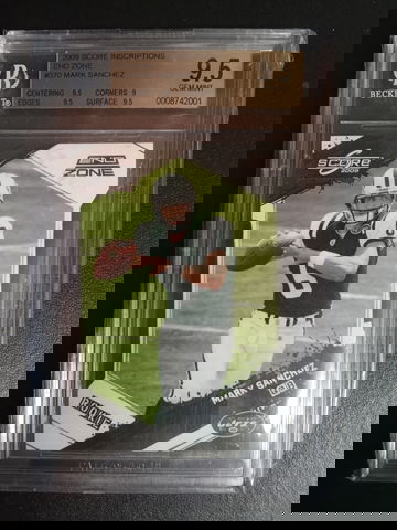 2006 score inscriptions end zone black Mark Sanchez #370 RC 4/6 BGS 9.5