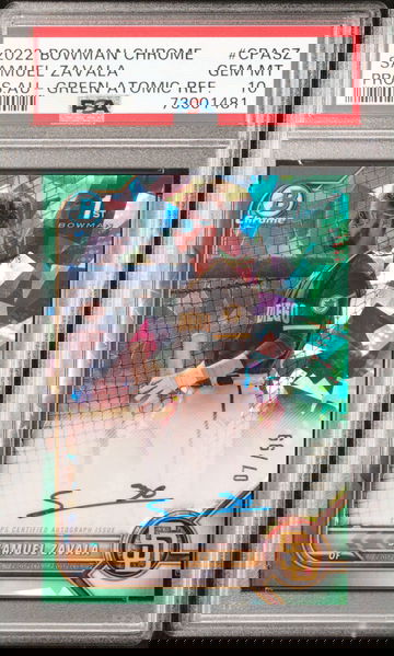 2022 Bowman Chrome Samuel Zavala 1st Auto Green Atomic Refractor /99 SP PSA 10 Gem MT