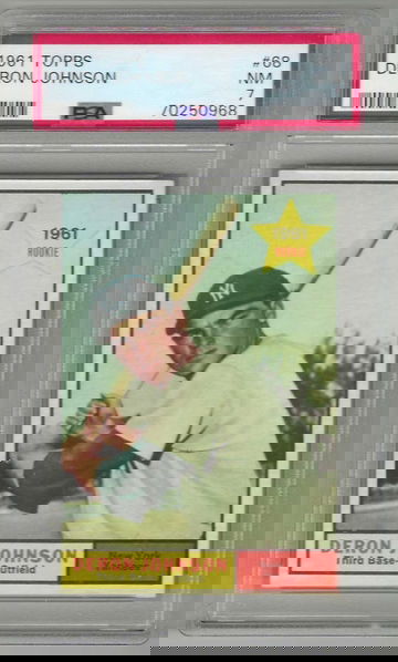 1961 Topps Deron Johnson PSA 7 New York Yankees Baseball Card #68 Rookie RC