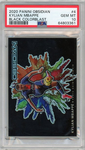 2020 Panini Obsidian #4 Color Blast Kylian Mbappe PSA 10