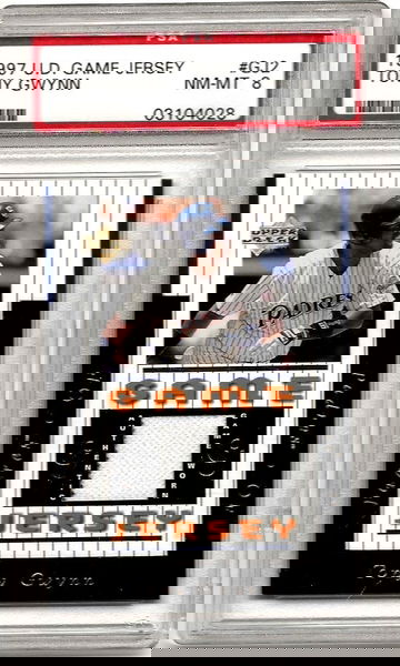 1997 UD Upper Deck Tony Gwynn San Diego Padres HOF Game Used Jersey Card PSA 8