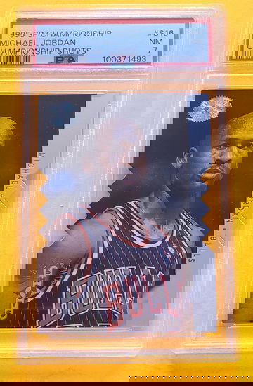 1995 SP CHAMPIONSHIP #S16 CHAMPIONSHIP SHOTS MICHAEL JORDAN PSA 7 NM