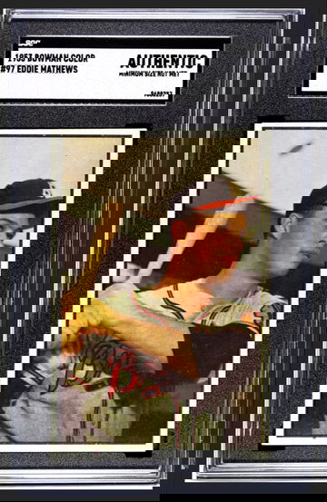 1953 Bowman Color Eddie Mathews #94 Authentic Min Size Not Met 