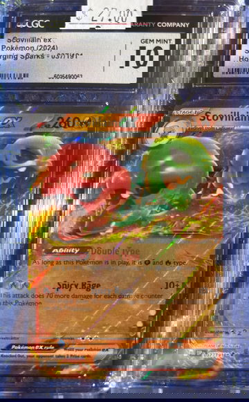 2024 Pokémon Scovillain ex Surging Sparks 037/191 CGC 10 Gem Mint