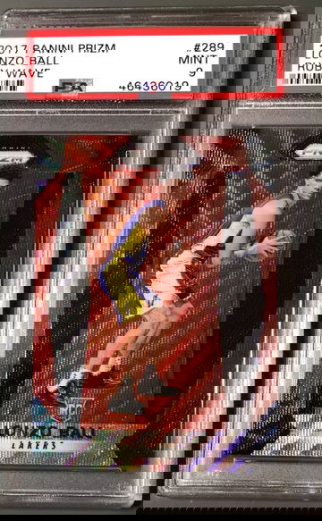 2017-18 Panini Prizm Lonzo Ball Ruby Wave PSA 9
