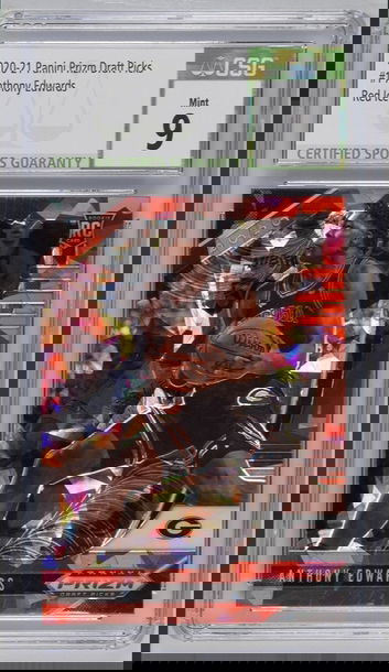 2020 Panini Red Ice Prizm Draft Picks #1 Anthony Edwards Rookie Card CSG 9 Mint