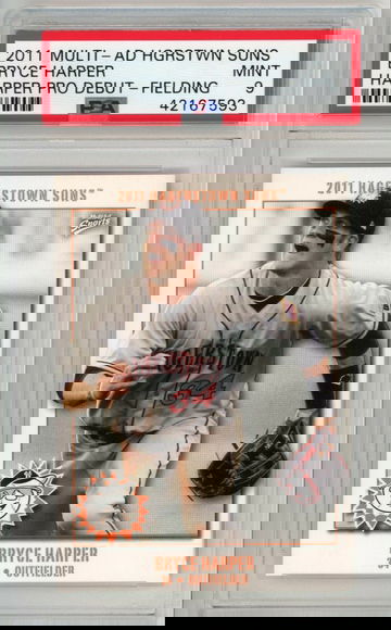 💎⚾️2011 Multi-Ad Hgrstwn Suns BRYCE HARPER Pro Debut Fielding PSA 9 📭📭📭