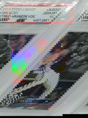 2018 topps update juan soto rainbow foil psa 10