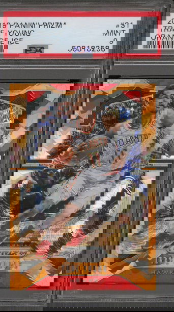 2019 Prizm Orange Ice Trae Young PSA 9