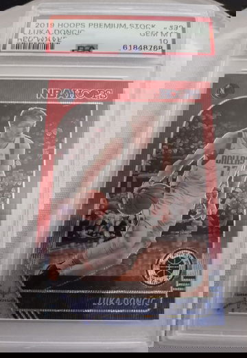 2019 Hoops Premium Stock Luka Doncic #39 Red Wave Rare SSP GEM MINT PSA 10 SSP Very Rare Like Mosaic Peacock POP 2