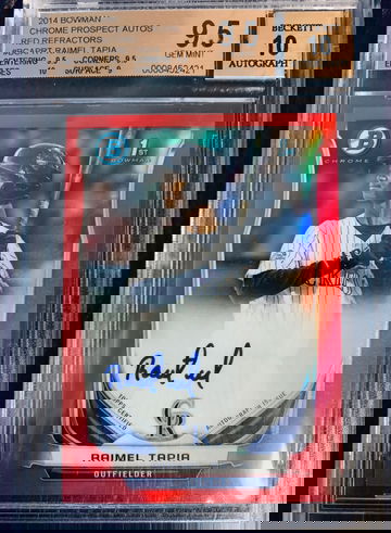 Raimel Tapia /5 2013 Bowman Chrome Red Auto 